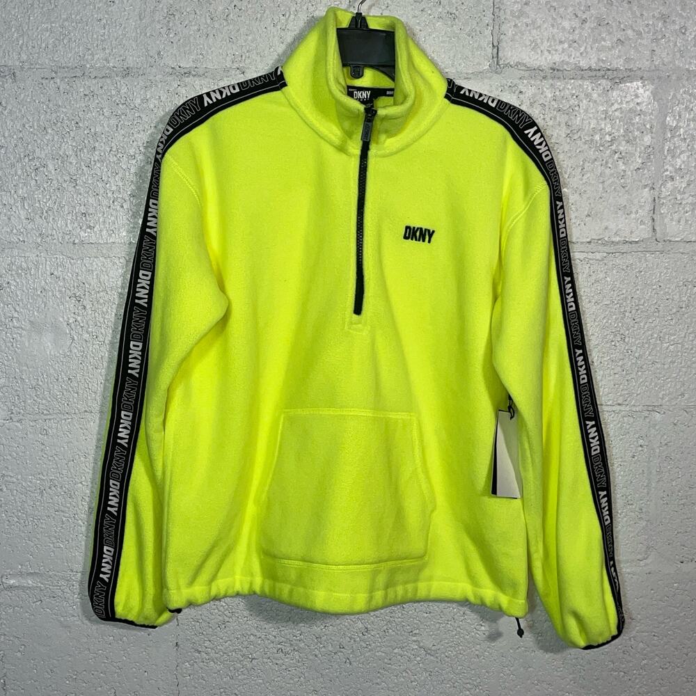 DKNY Women's Sport Flip Logo Tape Quarter Zip Jacket, Zest, X-Small